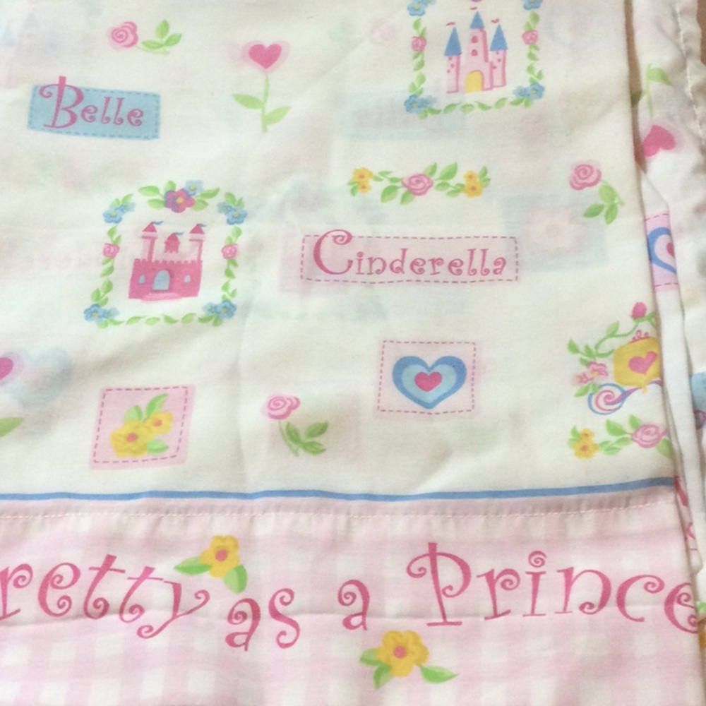 Disney Princess TWIN  sheet  - Pink and White, top sheet only